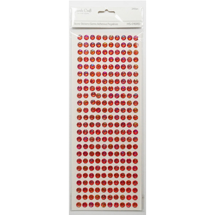 Red Rhinestone Faceted AB Stone Sticker