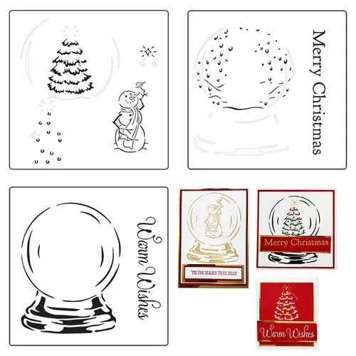 Layered 6x6 Snowglobe Stencil by The Crafter's Workshop
