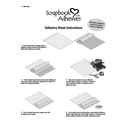12x12 Adhesive Sheets Permanent Self Adhesive by Scrapbook Adhesives by 3L