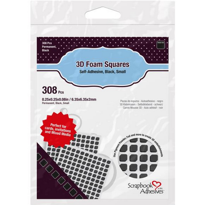 3d Self Adhesive Foam Squares Small Black by Scrapbook Adhesives by 3L