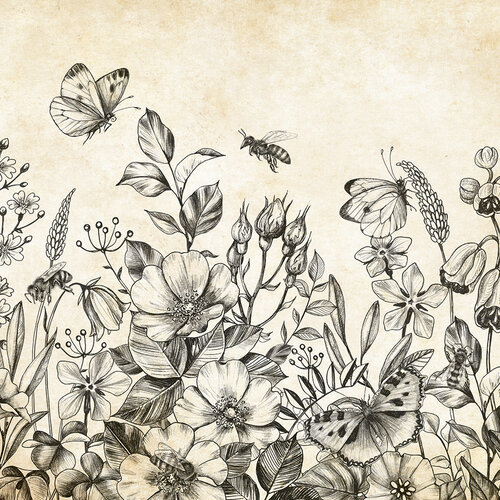 Bee Meadow 12x12 paper Bee Happy Collection by Reminisce