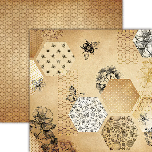 Honeycomb 12x12 paper in Bee Happy Collection by Reminisce
