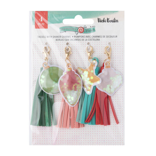 Peppermint Kisses Tassels with Shaker Charms in Peppermint Kisses collection by Vicki Boutin