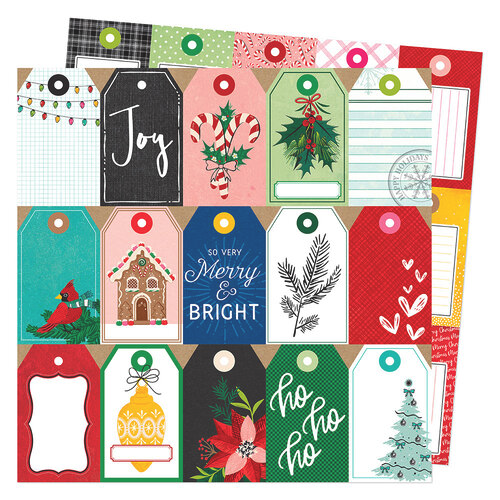 Peppermint Kisses Tags 12x12 paper in Peppermint Kisses collection by Vicki Boutin