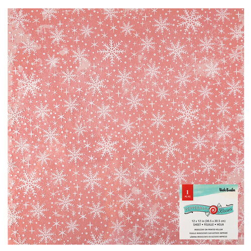 Peppermint Kisses Iridescent Foil on Vellum 12x12 paper in Peppermint Kisses collection by Vicki Boutin