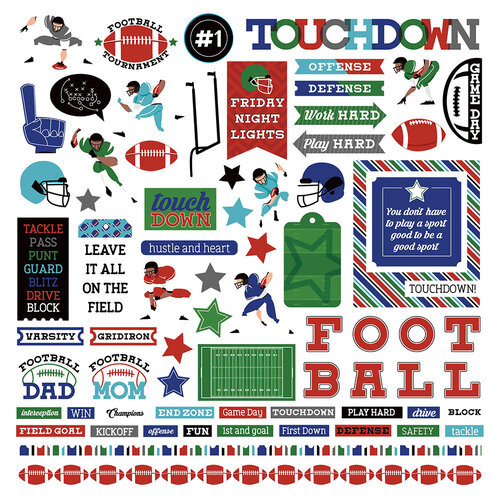 Football Stickers 12x12 in MVP Football Collection by PhotoPlay Paper