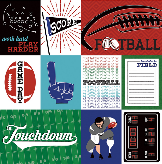 Touchdown 12x12 paper in MVP Football collection by PhotoPlay Paper