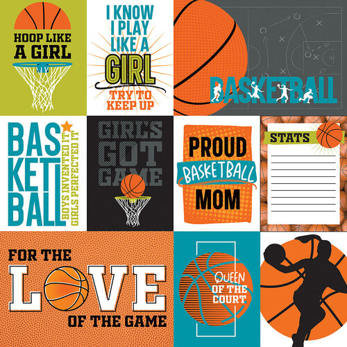 Cut Apart Girls  12x12 paper in MVP Basketball collection by PhotoPlay Paper