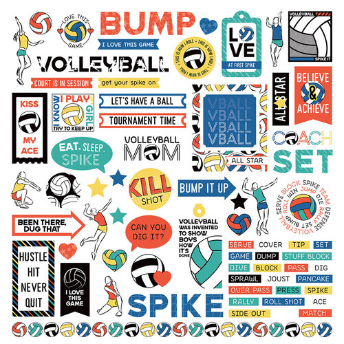 Volleyball 12x12 stickers in MVP Volleyball collection by PhotoPlay Paper