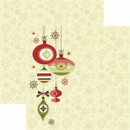 Ornaments 12x12 paper in Retro Christmas collection by Reminisce