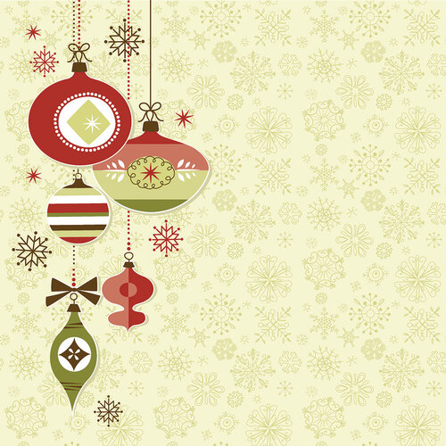 Ornaments 12x12 paper in Retro Christmas collection by Reminisce