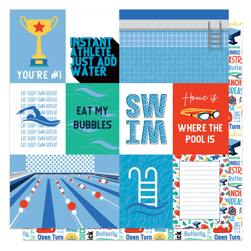 Backstroke 12x12 paper in MVP Swimming collection by PhotoPlay