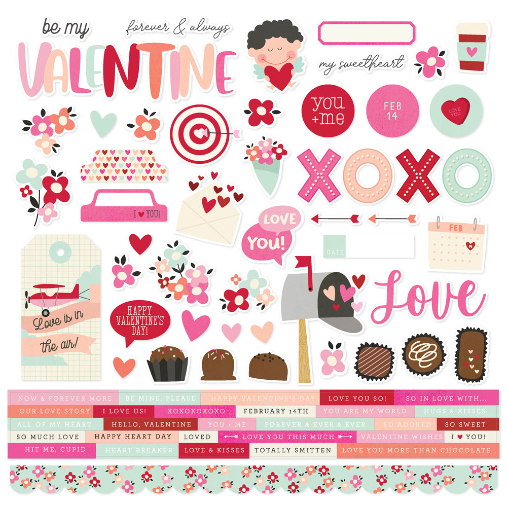 Valentine’s Day 12x12 Sticker Sheet in Valentines Day collection by Simple Stories