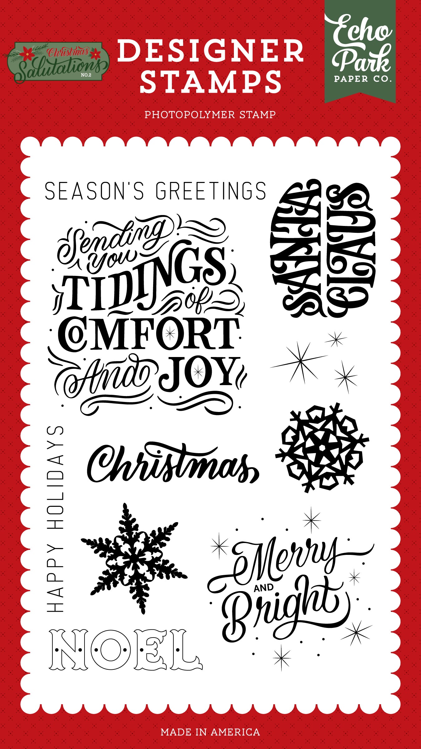 Sending You Tidings Stamp Set Christmas Salutations No 2 Echo Park