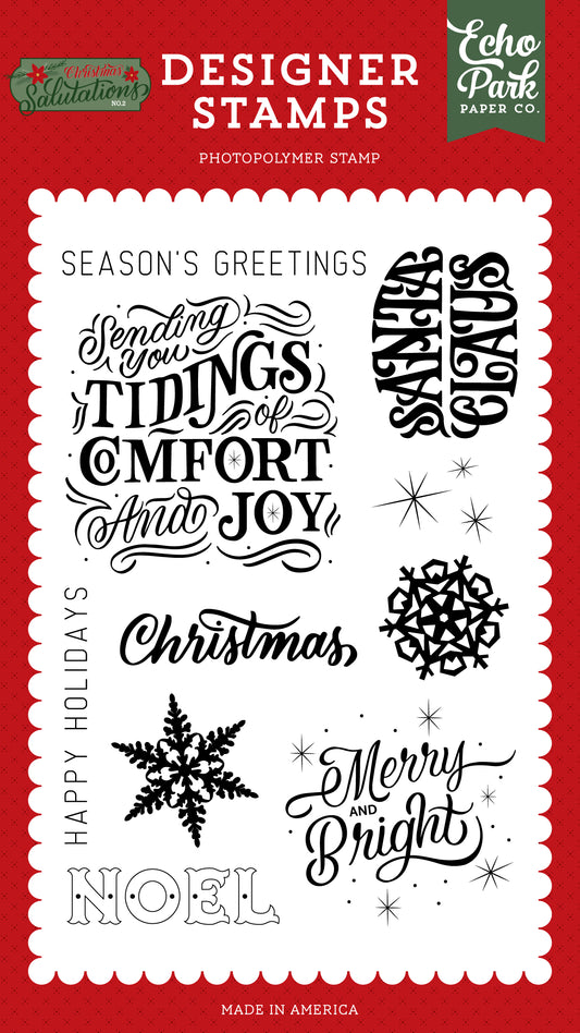 Sending You Tidings Stamp Set Christmas Salutations No 2 Echo Park
