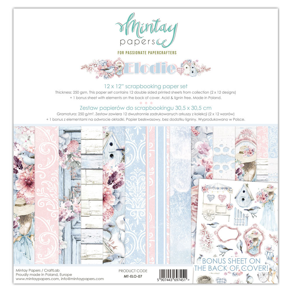 Mintay Collection Elodie 12x12 Paper Set (Collection Kit)