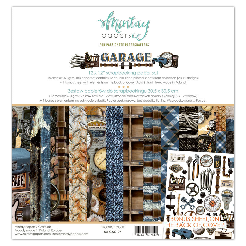 Mintay Collection Garage 12x12 Paper Set (Collection Kit)