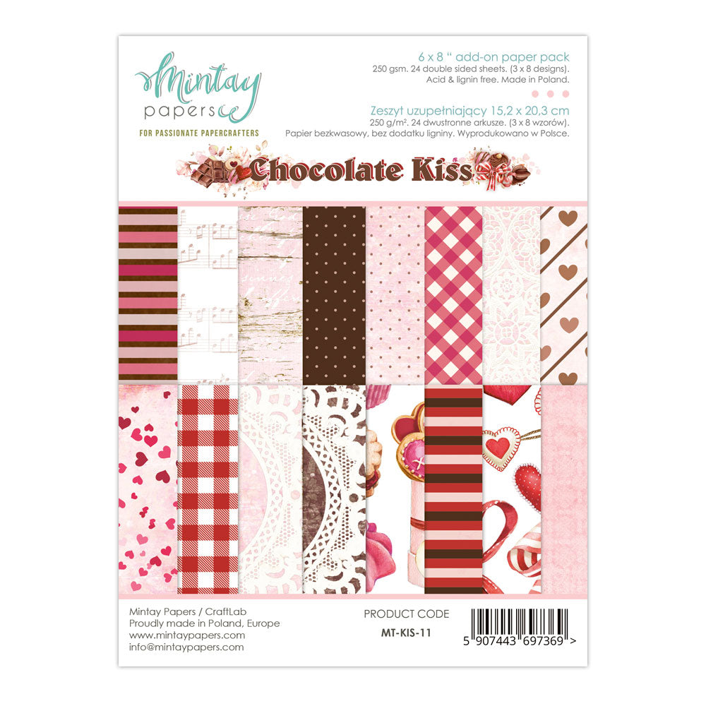 Mintay Collection Chocolate Kisses 6x8 Add-on Paper Pad