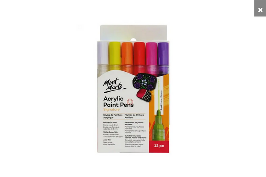Mont Marte Acrylic Paint Pens Broad Tip 12 pc