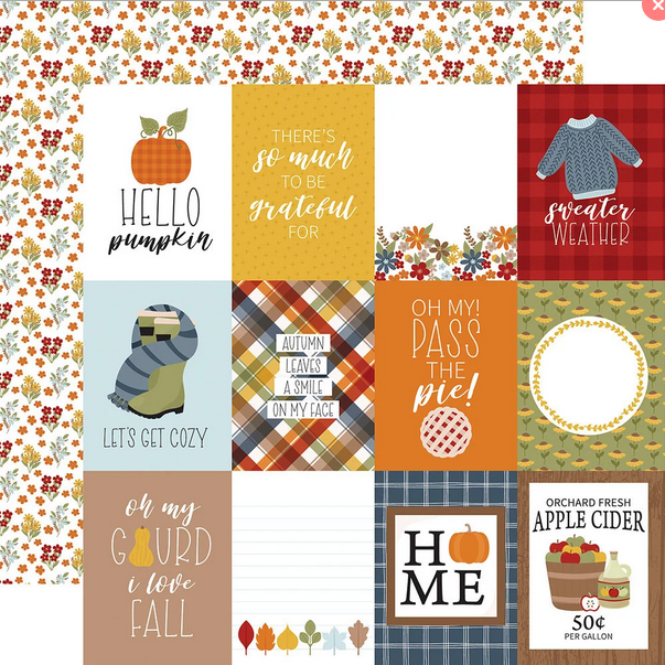 Fall Fever 3x4 Journaling Cards  Echo Park Fall Fever Collection