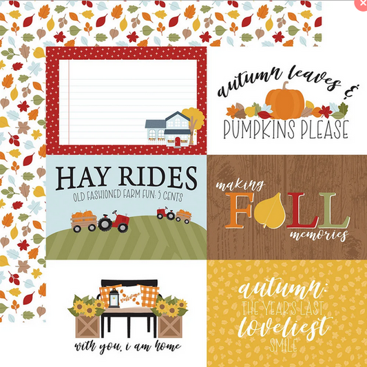 Fall Fever 6x4 Journaling Cards 12x12  Echo Park Fall Fever Collection