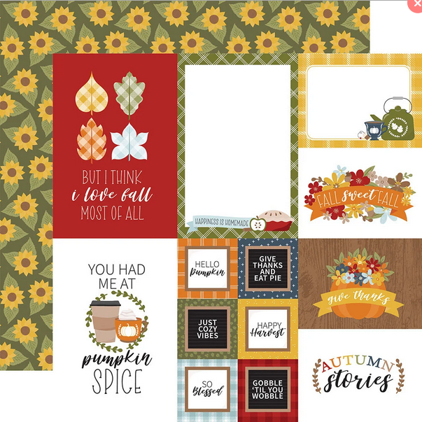 Fall Fever Multi Journaling Cards  12x12  Echo Park Fall Fever Collection