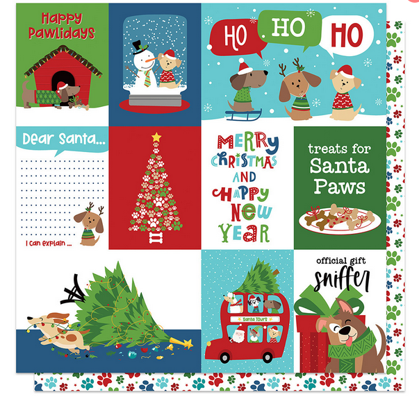 Gift Sniffer 12x12 paper Santa Paws collection by PhotoPlay Paper