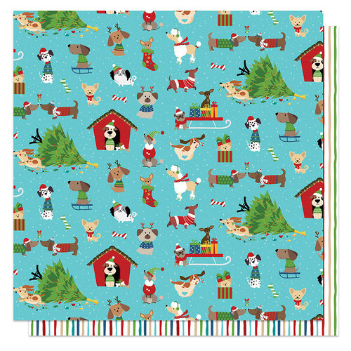 Deck the Howls 12x12 paper Santa Paws collection by PhotoPlay Paper
