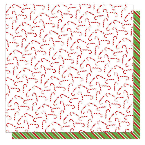 Sweet Sticks 12x12 paper Santa Paws collection by PhotoPlay Paper