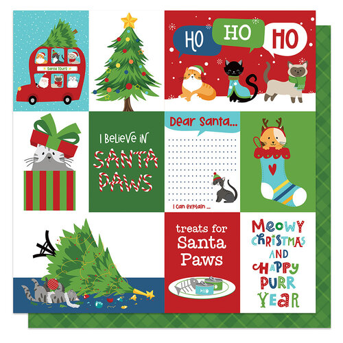 Meowy Christmas 12x12 paper Santa Paws Collection by PhotoPlay Paper
