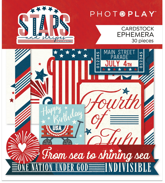 Stars & Stripes Cardstock Ephemera pack by PhotoPlay
