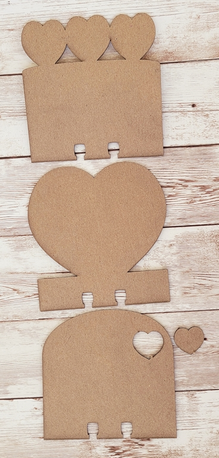 Hearts 3 pk chipboard dividers for MemoryDex by Clear Scraps