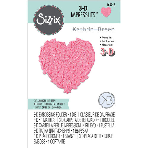 Sizzix 3d Impresslits Embossing Folder Floral Heart