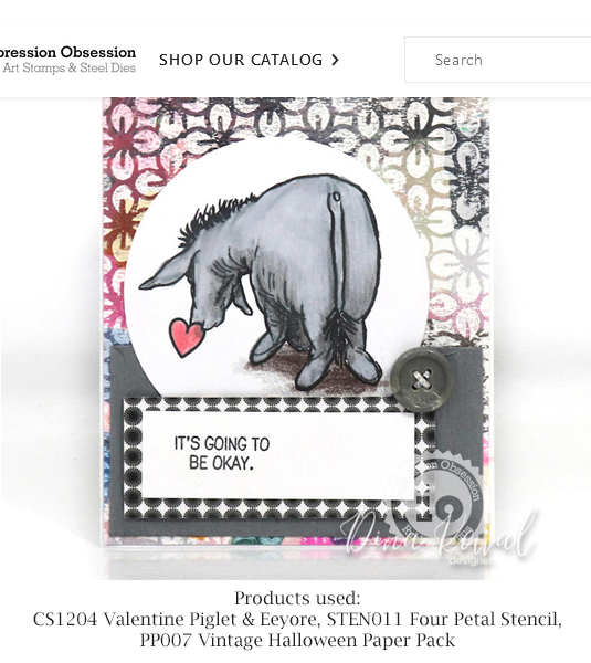 Piglet & Eeyore Valentine Stamp Set