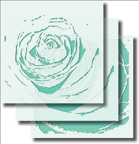 Layered Rose Stencil by Impression Obsession
