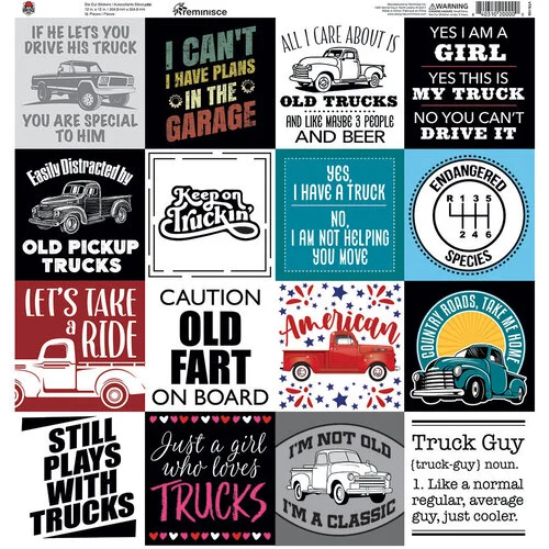 Vintage Trucks 12x12 Sticker Sheet by Reminisce