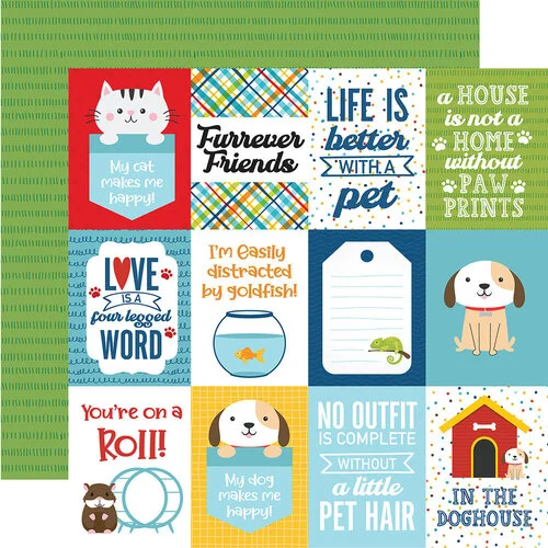 3x4 Jounraling Cards 12x12 Pets Collection by Echo Park
