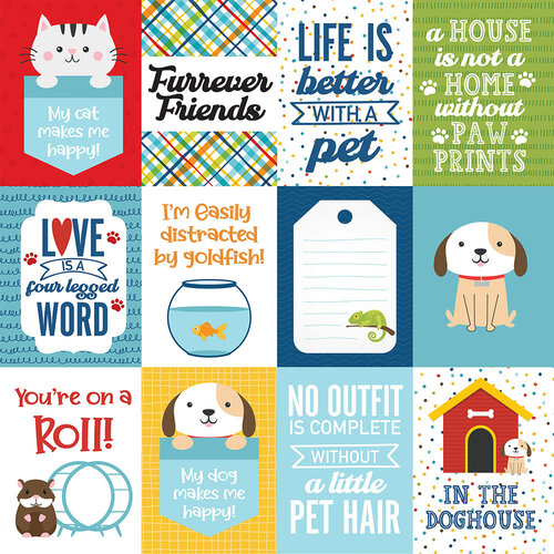3x4 Jounraling Cards 12x12 Pets Collection by Echo Park