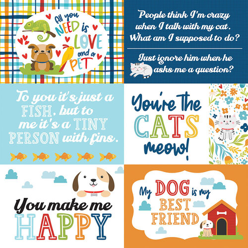 6x4 Jounraling Cards 12x12 Pets Collection by Echo Park