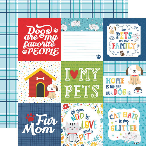 4x4 Journaling Cards 12x12 paper Pets Collection by Echo Park