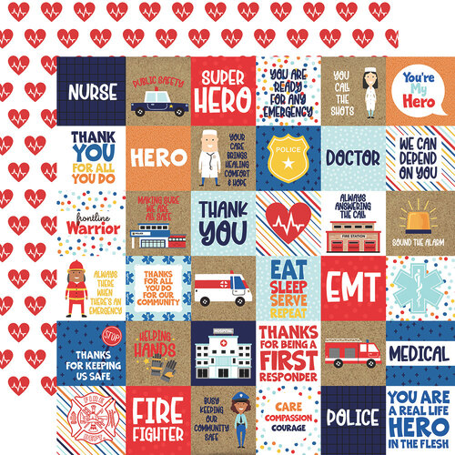 Journaling Cards 12x12 Paper First Responders Collection by Echo Park