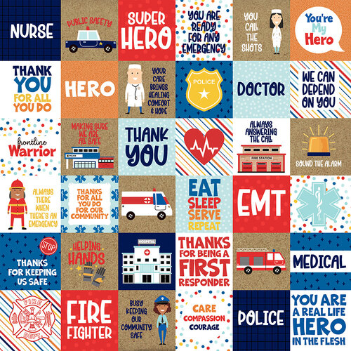 Journaling Cards 12x12 Paper First Responders Collection by Echo Park