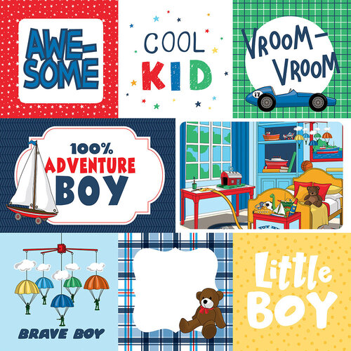 Multi Journaling Cards 12x12 Paper Little Boy Collection by Echo Park