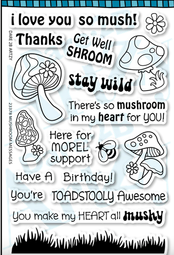 Mushroom Messages Stamp Set Feelin' Groovy Collection Dare 2 B Artzy